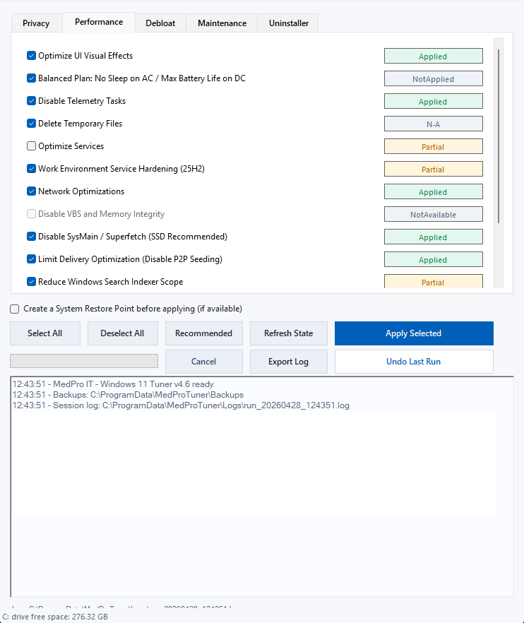 Windows 11 Tuner screenshot