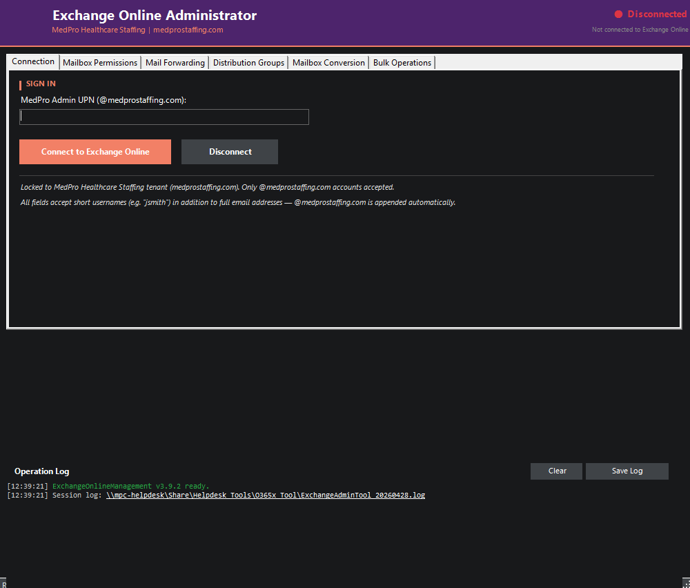 Exchange Online Administrator screenshot